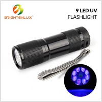 Factory Wholesale 3*aaa Battery Used Cheap Aluminum Pocket Black light 9 led UV Torch Light for Dollar Store